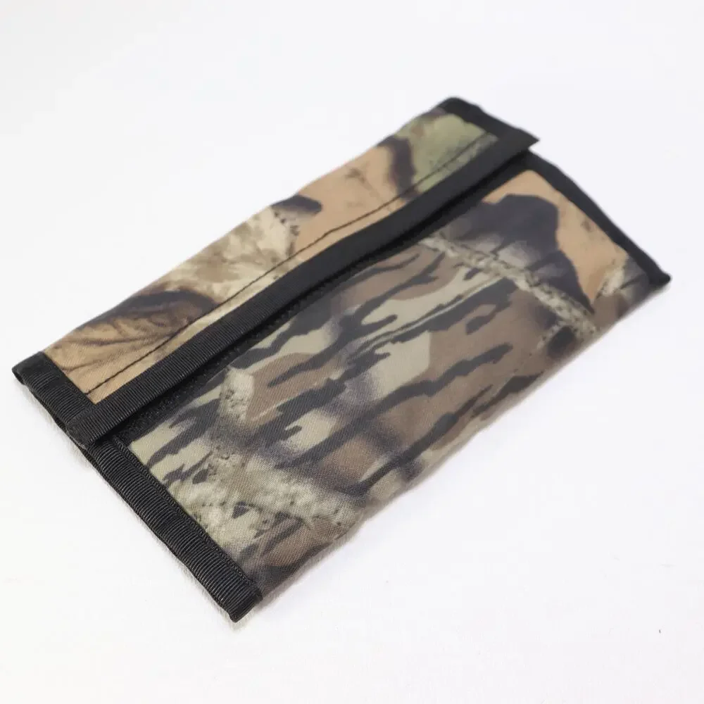 Camo Hunting Wallet Mens Medium Green Gray Bifold Nylon Clutch Hook Loop